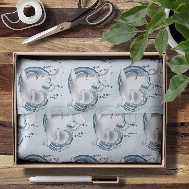 Beluga Whale Blue Tissue Paper (Creator Uploaded)