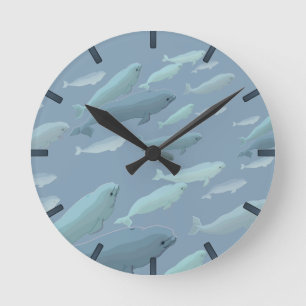 Beluga Whale Clock Beluga Whale Art Wall Clock