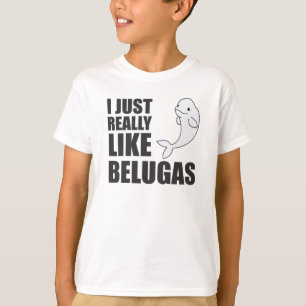Beluga Whale Cute Animals For Kids T-Shirt