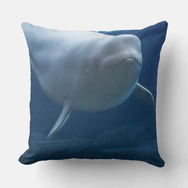Beluga whale (Delphinapterus leucas) Throw Pillow (Front)