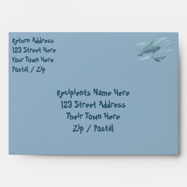 Beluga Whale Greeting Card Envelopes Personalized (Front)