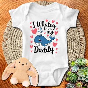 Beluga Whale I Whaley Love My Daddy Baby Bodysuit