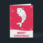 Beluga Whale Merry Christmas Winter Animals Whales Card<br><div class="desc">The beluga whale on Christmas with fairy lights. Funny animals with gifts and snow for the holidays. Also funny for Christmas in July. Belugas are cute animals and perfect for Christmas.</div>