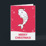 Beluga Whale Merry Christmas Winter Animals Whales Holiday Card<br><div class="desc">The beluga whale on Christmas with fairy lights. Funny animals with gifts and snow for the holidays. Also funny for Christmas in July. Belugas are cute animals and perfect for Christmas.</div>