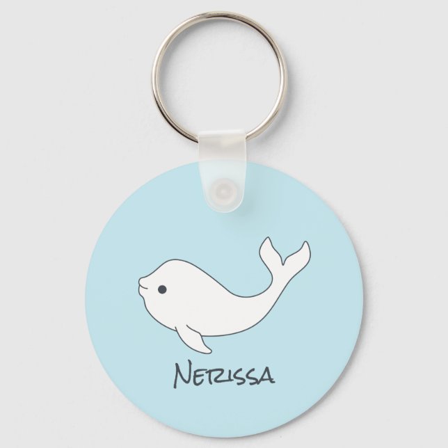 Beluga Whale Name Keychain (Front)