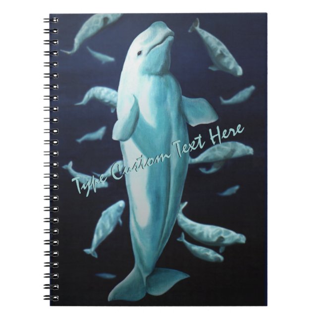 Beluga Whale Notebook Personalized Whale Journal (Front)