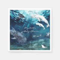Beluga Whale | Ocean Baby Shower Napkins