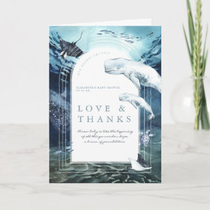 Beluga Whale Ocean Baby Shower Thank You Card
