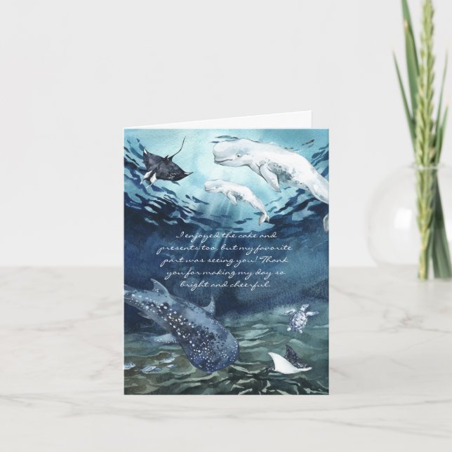 Beluga Whale Ocean | Photo Thank You Card (Front)