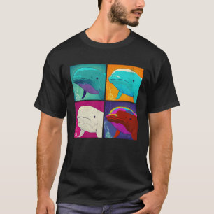 Beluga Whale Pop Illustration Colorful Animal Men T-Shirt