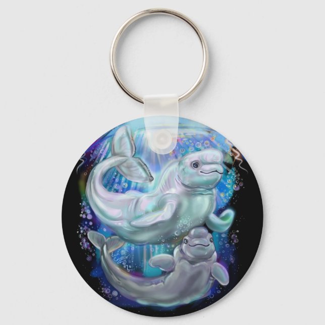 Beluga Whales Keychain (Front)
