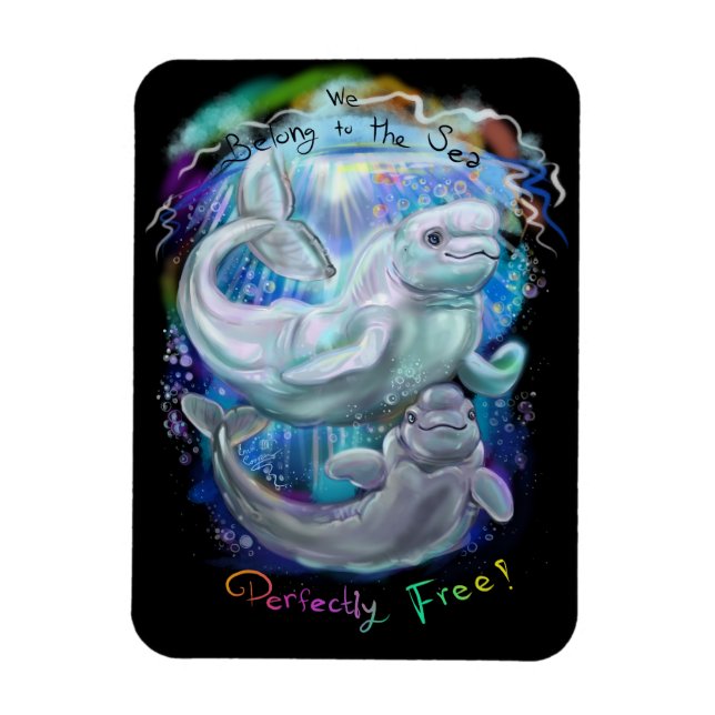 Beluga Whales Magnet (Vertical)