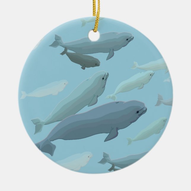 Beluga Whales Ornament Personalized Whale Ornament (Front)