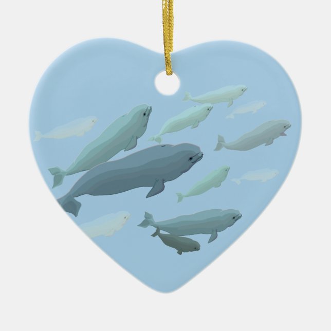 Beluga Whales Ornament Personalized Whale Ornament (Front)