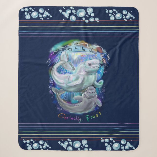 Beluga Whales Sherpa Blanket (Front)