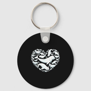 Beluga Whales Valentine Days For Kids Boy Girl Men Keychain