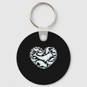 Beluga Whales Valentine Days For Kids Boy Girl Men Keychain