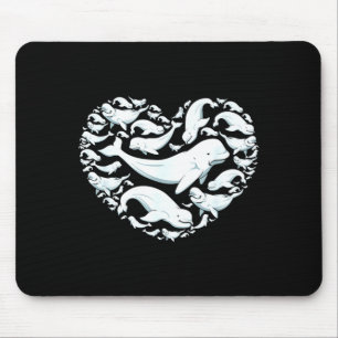 Beluga Whales Valentine Days For Kids Boy Girl Men Mouse Pad