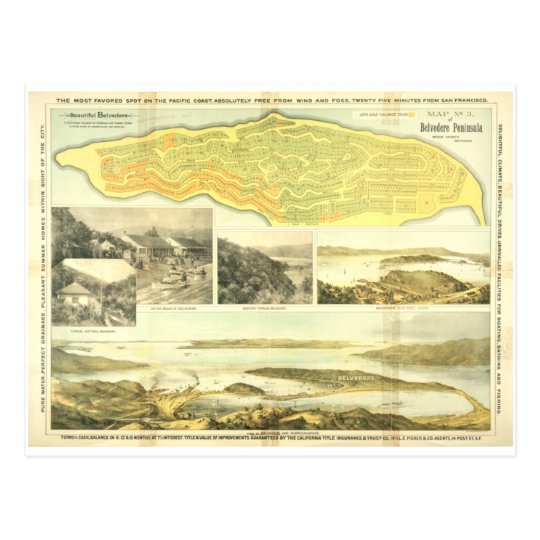 Belvedere Peninsula, Marin County, ca. 1890. Postcard