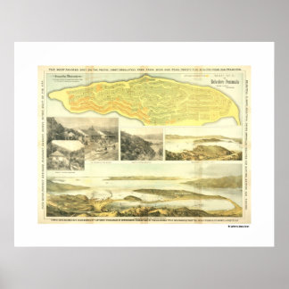 Belvedere Peninsula, Marin County, ca. 1890. Poste Poster