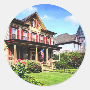 Belvidere NJ - Victorian House and Garden Classic Round Sticker