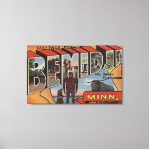 Bemidji, Minnesota - Large Letter Scenes Canvas Print