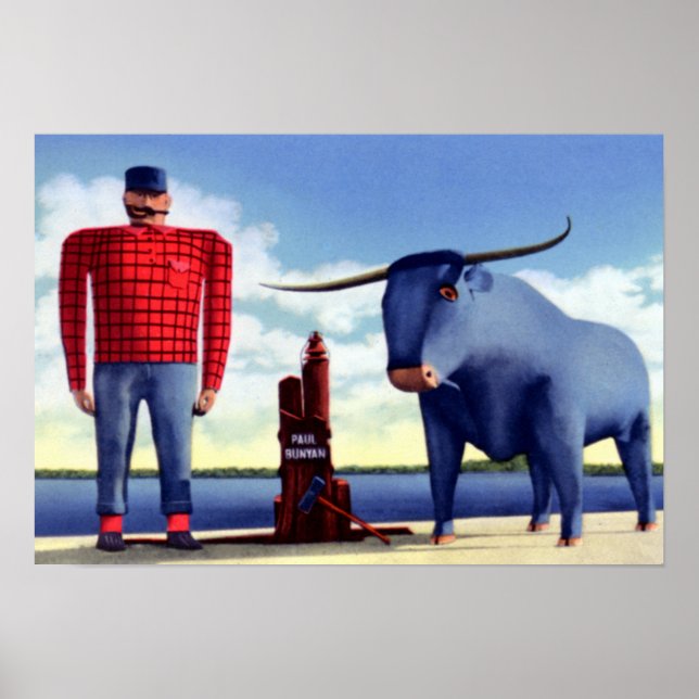 Bemidji Minnesota Paul Bunyan and Babe Poster (Front)