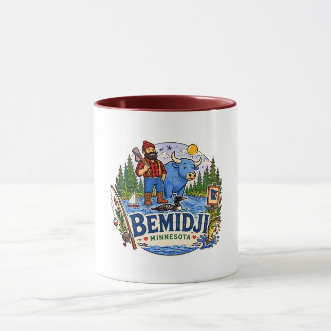 Bemidji Minnesota Paul Bunyan & Babe the Blue Ox Mug (Center)