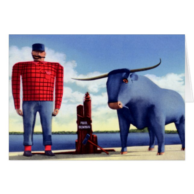 Bemidji Minnesota Paul Bunyan et bébé (Devant horizontal)