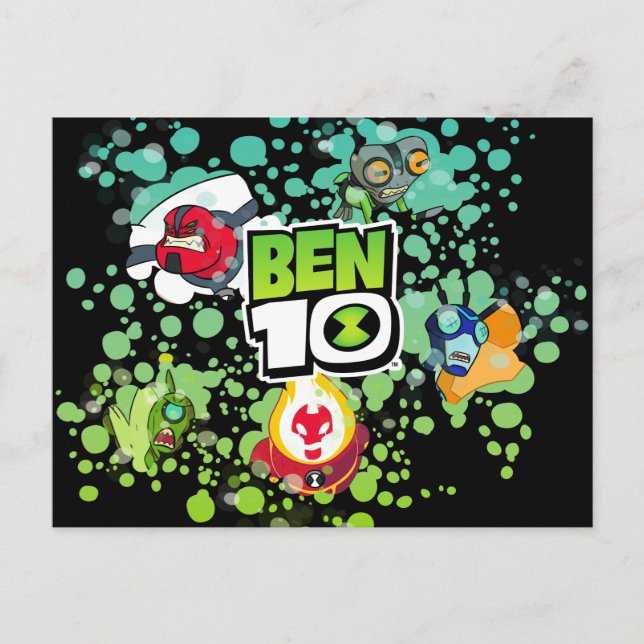 Ben 10 Alien Forms Bubble Graphic Invitation Postcard (Front)