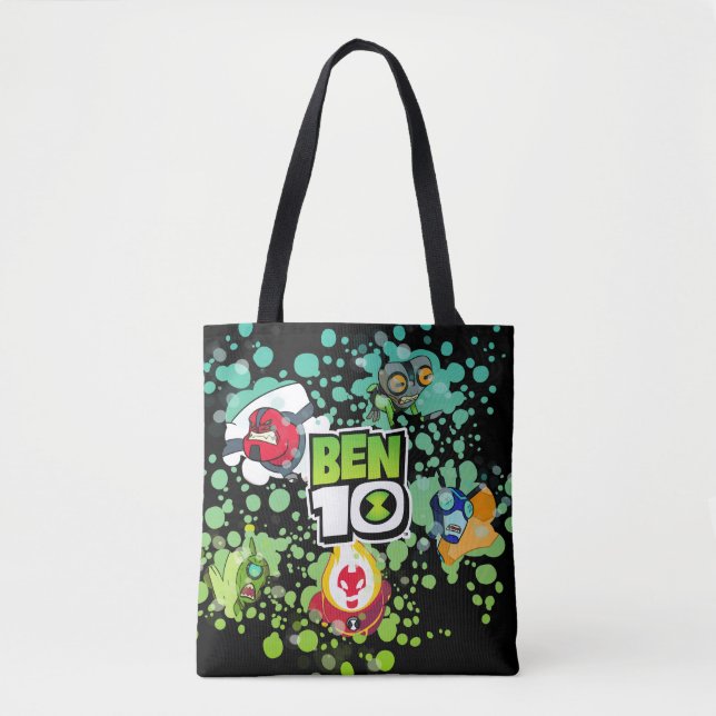 Ben 10 Alien Forms Bubble Graphic Tote Bag (Front)