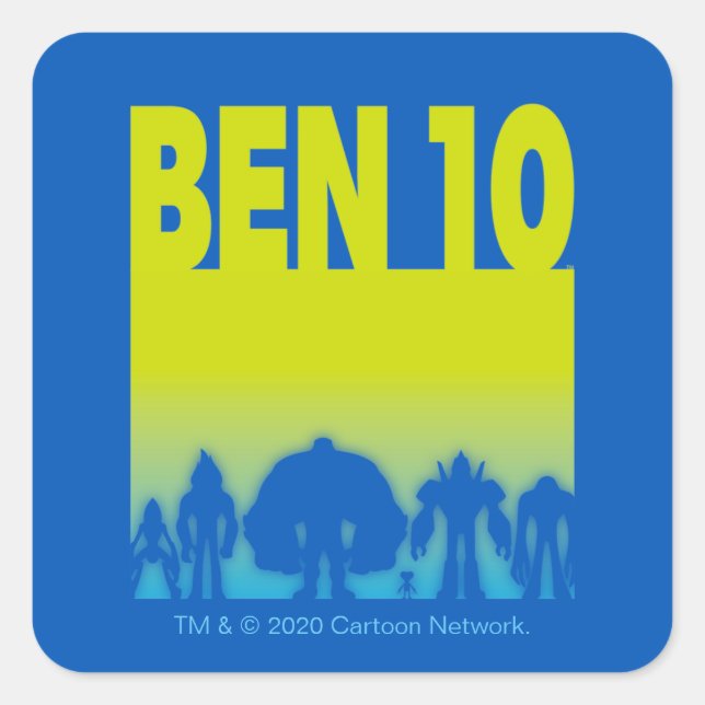 Ben 10 Alien Line-up Logo Square Sticker (Front)