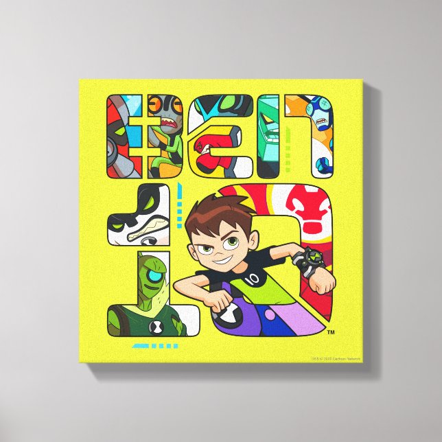 Ben 10 Alien Logo Canvas Print (Front)