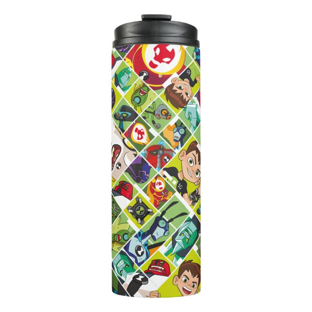 Ben 10 Alien Tile Pattern Thermal Tumbler (Front)