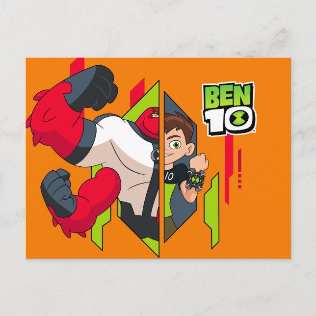 Ben 10 Four Arms DNA Transformation Invitation Postcard (Front)
