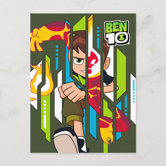 Ben 10 Heatblast DNA Transformation Invitation Postcard (Front)
