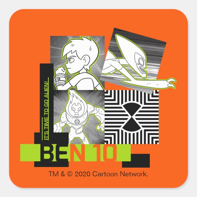 Ben 10 - It's Time To Go Alien Square Sticker (Front)