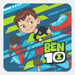 Ben 10 Overflow DNA Transformation Square Sticker