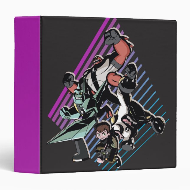 Ben 10 Retro Alien Group Graphic Binder (Front/Spine)