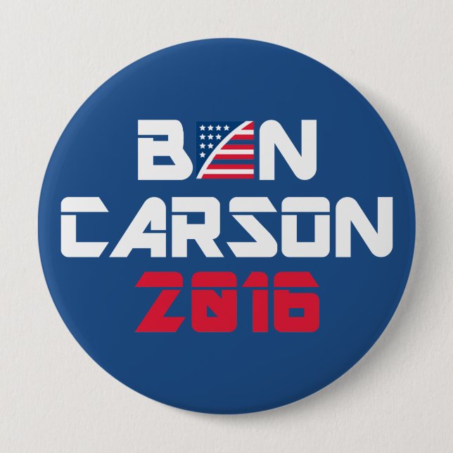 Ben Carson 2016 4 Inch Round Button (Front)