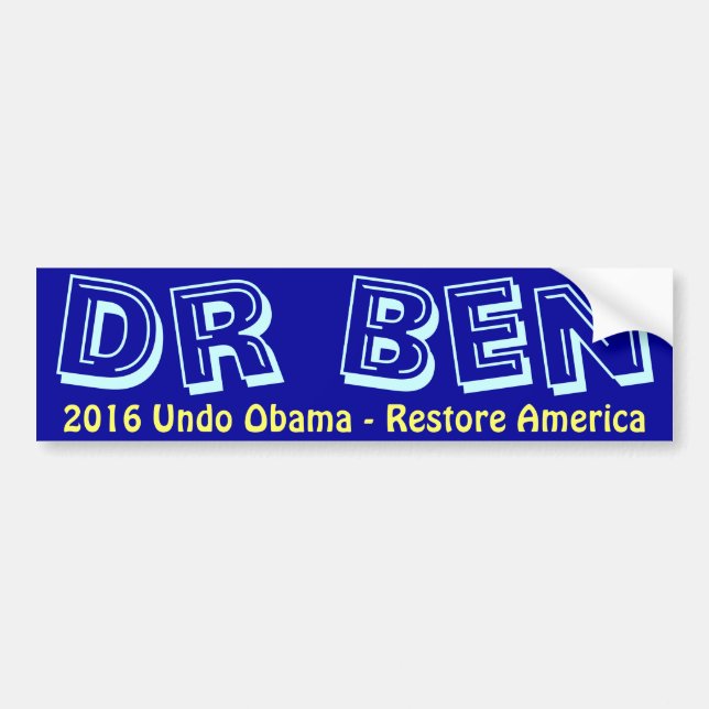 Ben Carson 2016 Bumper Sticker - Restore America (Front)