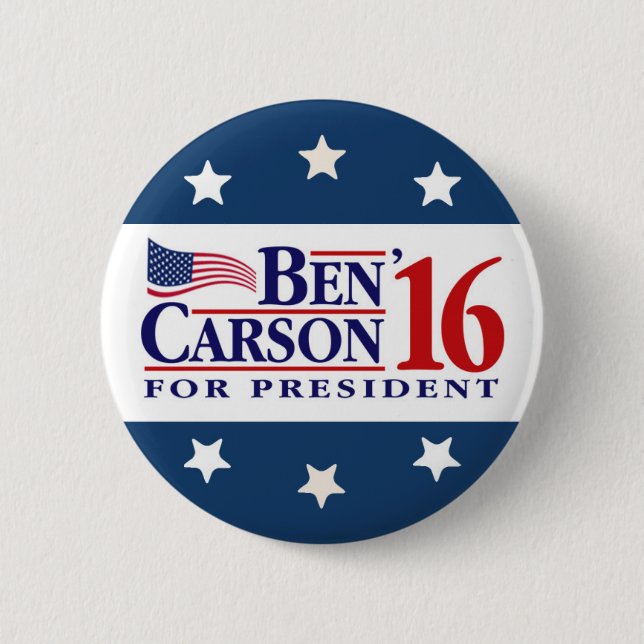 Ben Carson For President 2 Inch Round Button (Front)