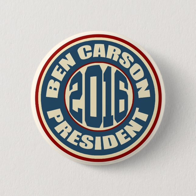 Ben Carson for President in 2016 2 Inch Round Button (Front)