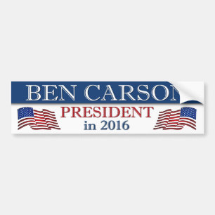 Ben Carson President in 2016 Bumper Sticker