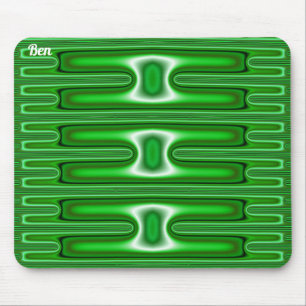 BEN ~ CHRISTMAS ~ Black Green White Mouse Pad