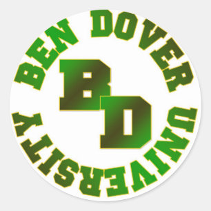 Ben Dover University Classic Round Sticker