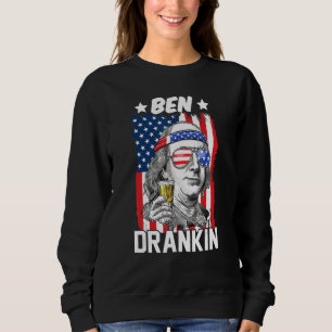 Ben Drankin 4th Of July American Flag Benjamin Fra Sweatshirt