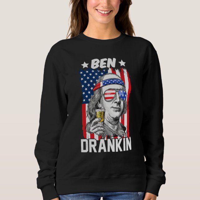 Ben Drankin 4th Of July American Flag Benjamin Fra Sweatshirt (Front)