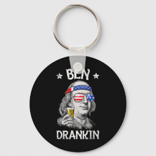 Ben Drankin 4th Of July Benjamin Franklin Men Amer Keychain
