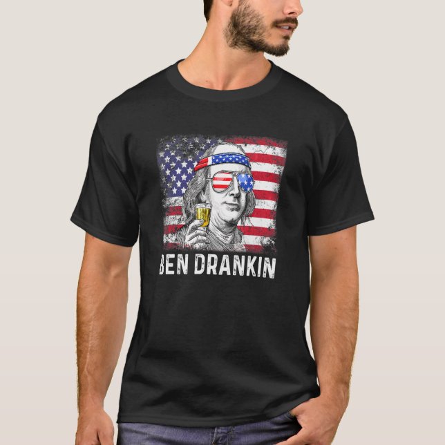 Ben Drankin 4th Of July Benjamin Franklin Men Amer T-Shirt (Front)